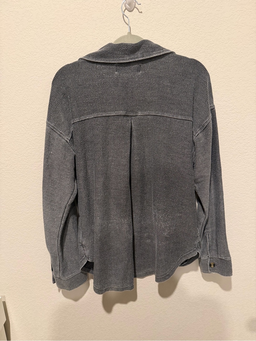 Charcoal Ribbed Knit Open Jacket - Picture 2 of 2